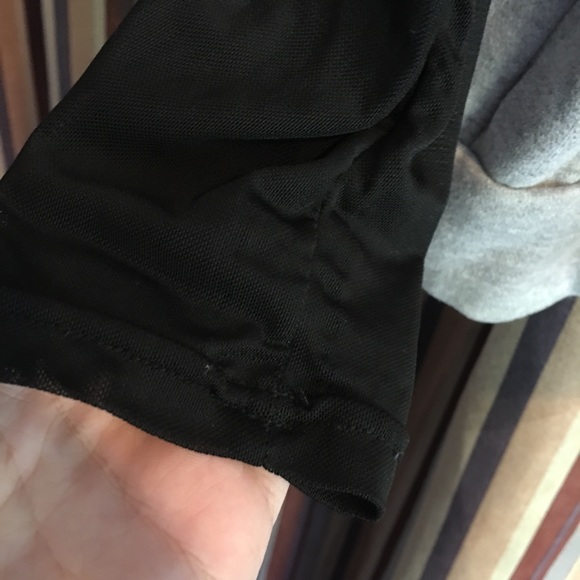 Grey T-Shirt With Sheer Sleeves & Rose Embroidery - Picture 4 of 4